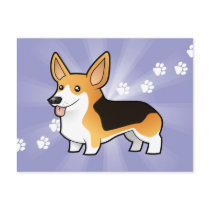 Cartoon Pembroke Welsh Corgi Post Cards