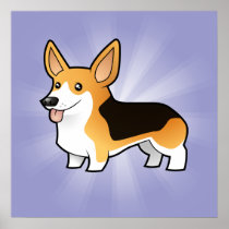 Cartoon Pembroke Welsh Corgi Print