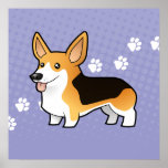 Cartoon Pembroke Welsh Corgi Print