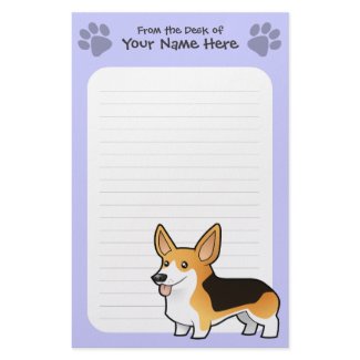 Cartoon Pembroke Welsh Corgi stationery
