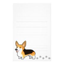 Cartoon Pembroke Welsh Corgi Stationery