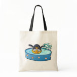 Cartoon Penguin In Pool Bag
