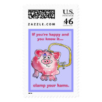 Cartoon Pig 10 Custom Postage Stamps by zooogle Cartoon Pig 10 Custom Postage Stamps