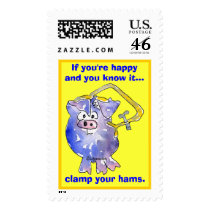 Cartoon Pig 5 Custom Postage Stamps by zooogle Cartoon Pig 5 Custom Postage Stamps