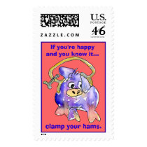Cartoon Pig 6 Custom Postage Stamps by zooogle Cartoon Pig 6 Custom Postage Stamps
