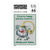 Cartoon Pig 8 Custom Postage Stamps by zooogle Cartoon Pig 8 Custom Postage Stamps