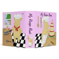 Cartoon Pig Chefs Recipe Binder