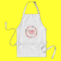 Cartoon Pig Mandala apron