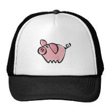 cartoon pig mesh hat