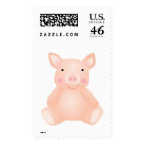 Cartoon Pig Postage Stamps
