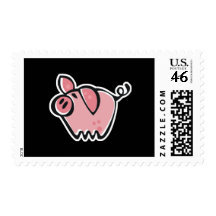 cartoon pig postage stamps