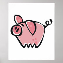 cartoon pig posters