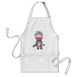 Cartoon pink pig chef apron