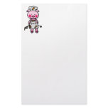 Cartoon pink pig chef stationery design