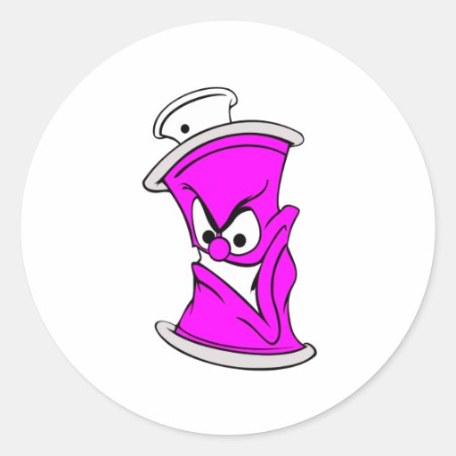Cartoon Pink Spray Paint Can Sticker