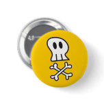 Cartoon Pirate Skulls & Bones Fun Party Button