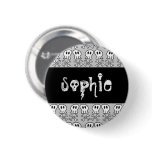 Cartoon Pirate Skulls & Bones Party Name Tag buttons