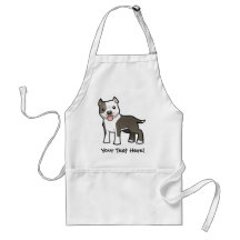 Cartoon Pitbull / American Staffordshire Terrier Apron