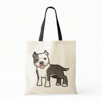 Cartoon Pitbull / American Staffordshire Terrier Tote Bag
