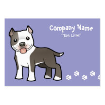 Cartoon Pitbull / American Staffordshire Terrier Business Cards