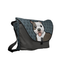 Cartoon Pitbull / American Staffordshire Terrier Courier Bag