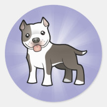 Cartoon Pitbull / American Staffordshire Terrier Stickers
