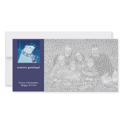Cartoon Polar Bear Holiday Photo Cards by karyn_lewis