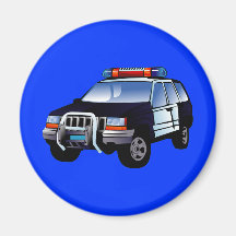 Cartoon Police Car Fridge Magnet