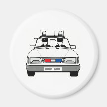 Cartoon Police Car Fridge Magnet