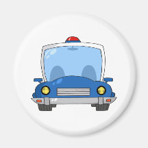 Cartoon Police Car Refrigerator Magnet
