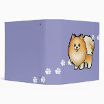 Cartoon Pomeranian 3 Ring Binders