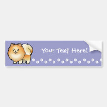 Cartoon Pomeranian Bumper Stickers