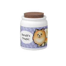 Cartoon Pomeranian Candy Jar
