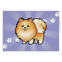 Cartoon Pomeranian Greeting Card