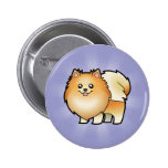 Cartoon Pomeranian Pinback Buttons
