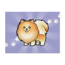 Cartoon Pomeranian Postcard