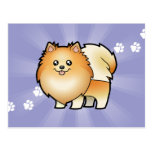 Cartoon Pomeranian Postcard
