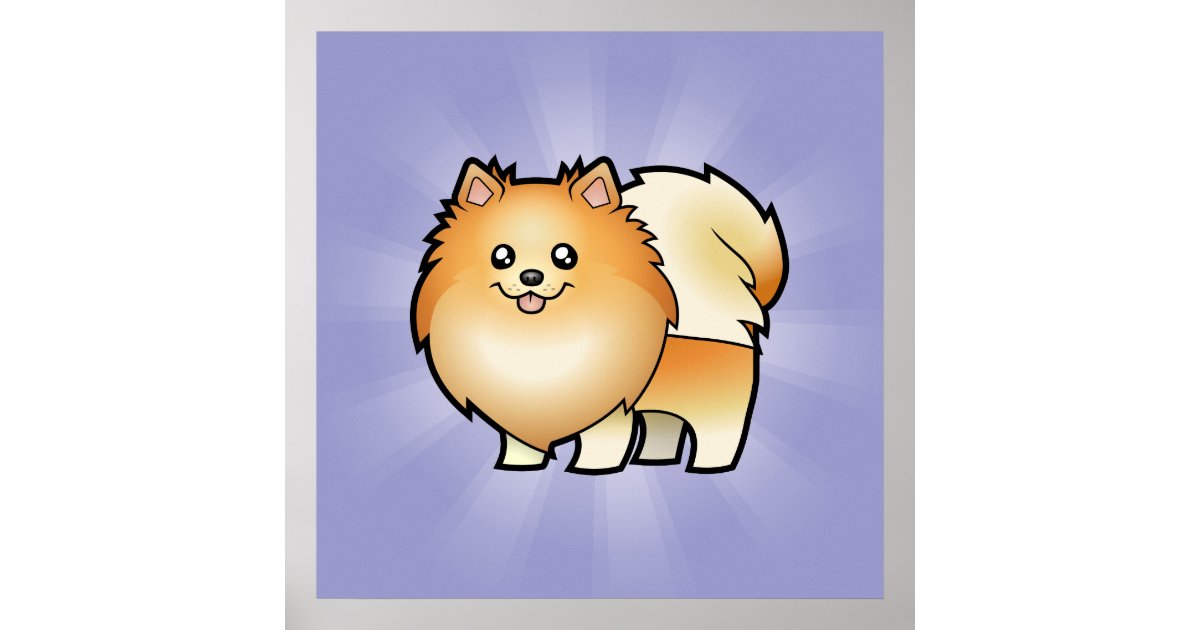 Cartoon Pomeranian Poster | Zazzle