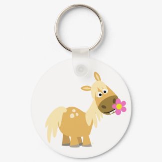 Cartoon Pony and Flower keychain keychain