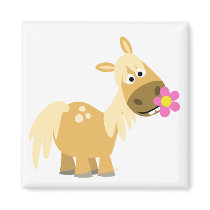 Cartoon Pony and Flower magnet by Lioness_Graphics Cartoon Pony and Flower magnet