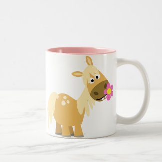 Cartoon Pony and Flower mug mug