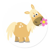 Cartoon Pony and Flower sticker sticker