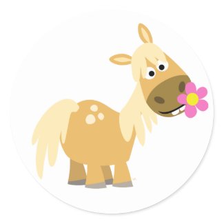 Cartoon Pony and Flower sticker sticker