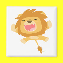 Cartoon Pouncing Lion magnet