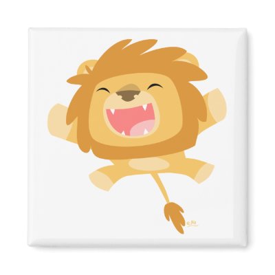 Cartoon Pouncing Lion magnet by Lioness_Graphics