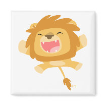Cartoon Pouncing Lion magnet by Lioness_Graphics Cartoon Pouncing Lion magnet