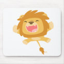 Cartoon Pouncing Lion mousepad by Lioness_Graphics Cartoon Pouncing Lion mousepad
