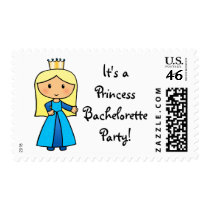 Cartoon Pretty Blonde Princess Bachelorette Party stamps