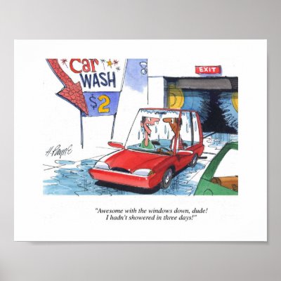 cartoon car wash. CARtoon print Car Wash by