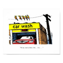 CARtoon print Car Wash Birds posters